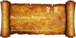 Nyilassy Maxima névjegykártya